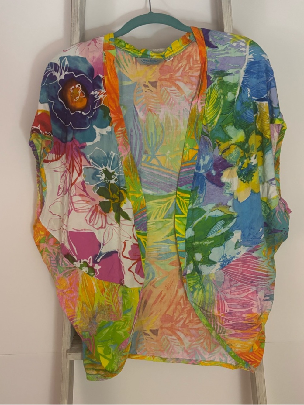 Jams World Vintage Floral crop Kimono Hawaii, beach, costal, vacation, rare